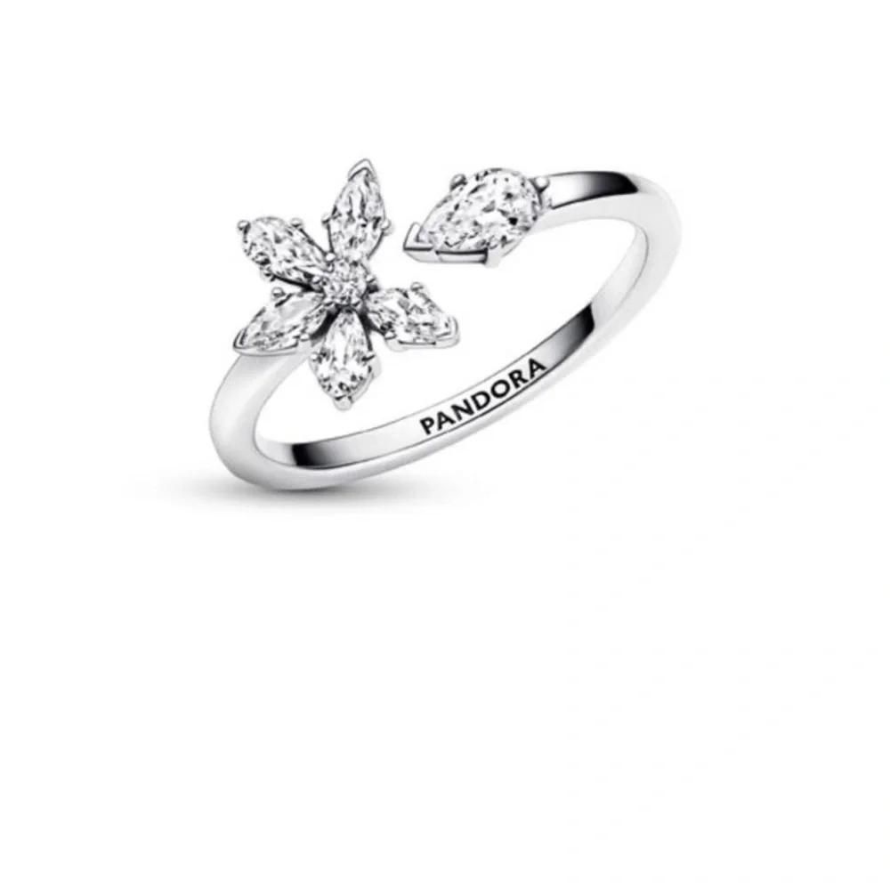 SPARKLING HERBARIUM CLUSTER OPEN RING 7.5